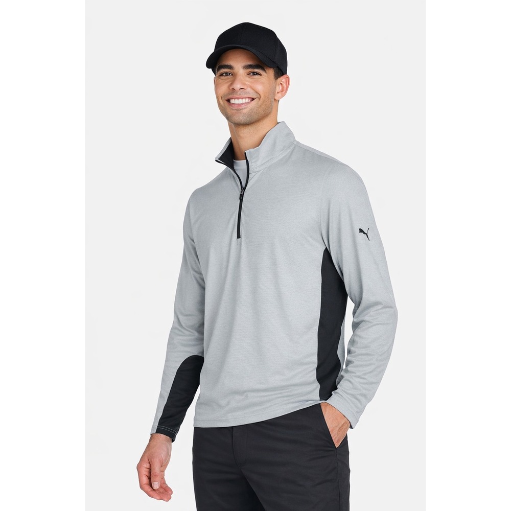Puma Golf Lightweight Mesa Stripe Quarter-Zip Pullover Top Jacket UPF 40+ XXL